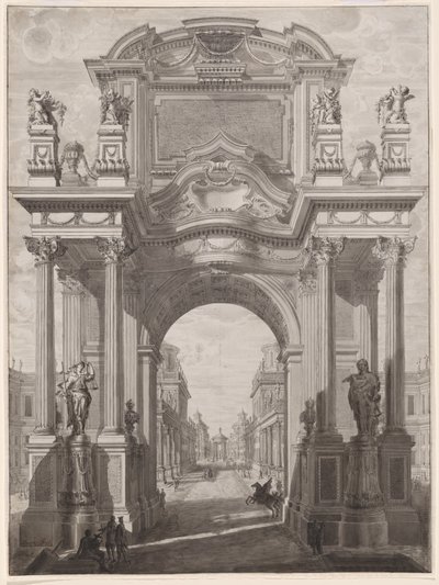 An Architectural Capriccio with a Triumphal Arch by Maurizio Pedetti