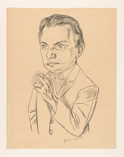 Self-Portrait with Cigarette by Max Beckmann (signed by artist)