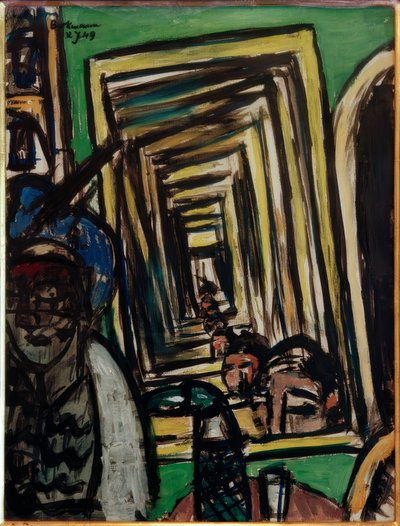 Café Interior with Mirror by Max Beckmann