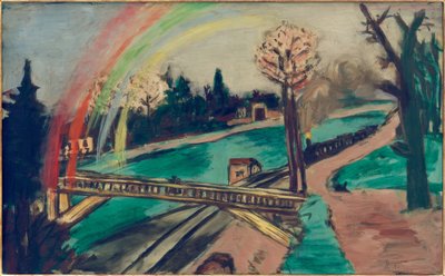 Railway Landscape with Rainbow by Max Beckmann