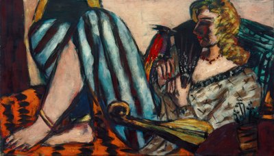 Woman with Red Rooster by Max Beckmann