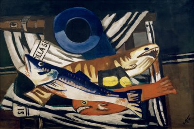 Large Fish Still Life by Max Beckmann