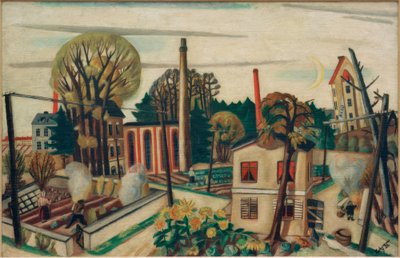 Landscape near Frankfurt, with Factory by Max Beckmann