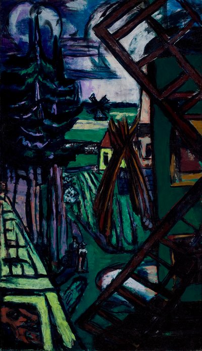Large Laren Landscape with Windmill by Max Beckmann