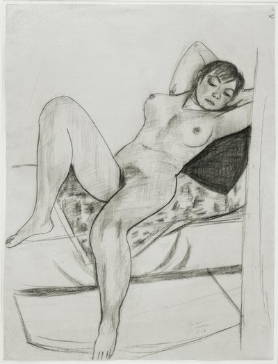 Reclining Female Nude by Max Beckmann