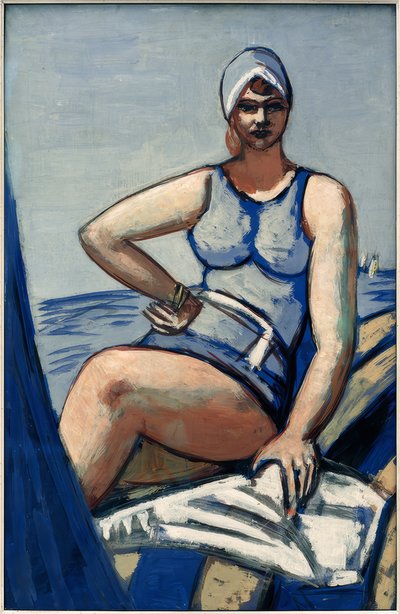 Quappi in Blue in the Boat by Max Beckmann