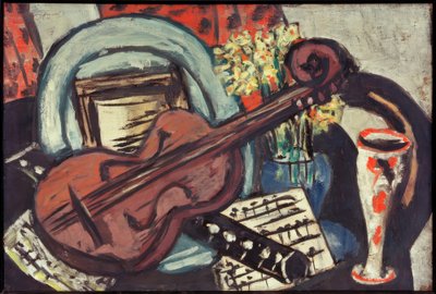 Still Life with Violin and Flute by Max Beckmann
