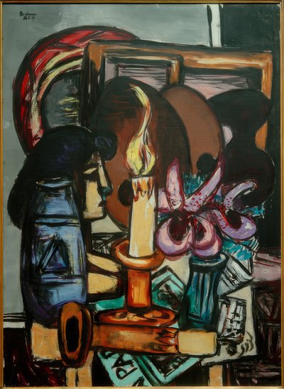 Still Life with Two Large Candles by Max Beckmann