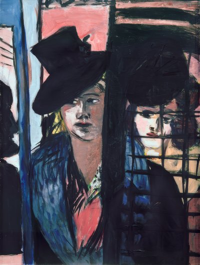 Two Women (in Glass Door) by Max Beckmann