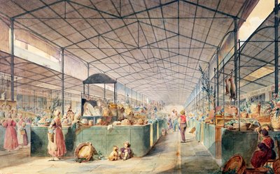 Interior of Les Halles, 1835 by Max Berthelin