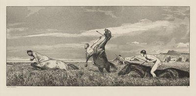 Intermezzi, Opus IV, Bl. 3: Centaur Pursued by Max Klinger