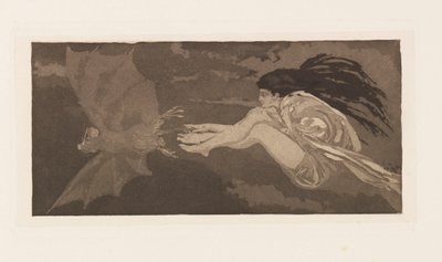 Witch and Bat, 1880 by Max Klinger