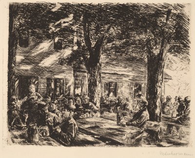 A Tavern Garden in Rosenheim by Max Liebermann