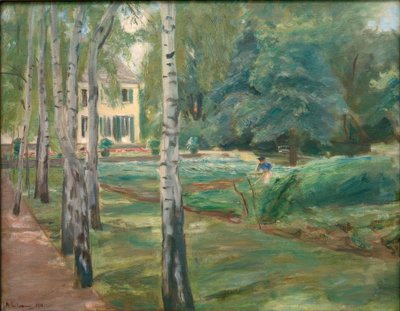 The Birch Avenue in Wannsee Garden Facing West by Max Liebermann