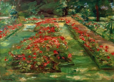 The Flower Terrace in the Wannsee Garden Facing North by Max Liebermann