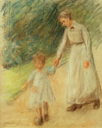 Granddaughter with Nanny by Max Liebermann