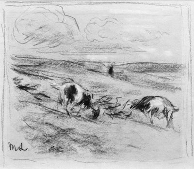 Grazing Goats in the Dunes by Max Liebermann