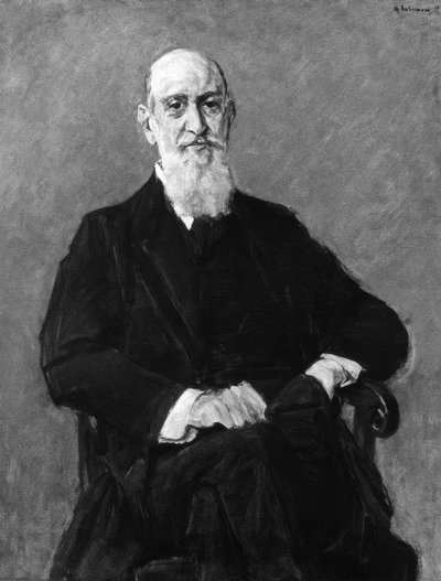 James Israel, Portrait, Painting by M. Liebermann by Max Liebermann