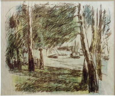 Landscape at Wannsee with Sailboats by Max Liebermann