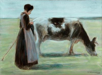 Girl with Cow by Max Liebermann