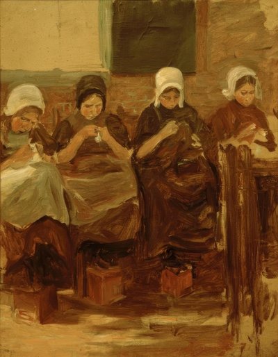 Sewing Girls in Huyzen by Max Liebermann