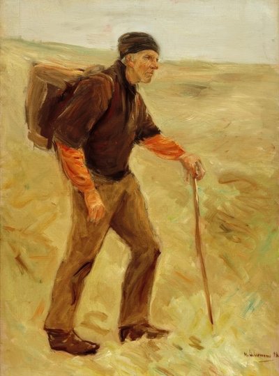 Walking Farmer (Study, Full Figure) by Max Liebermann