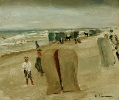 Beach with Beach Chairs by Max Liebermann