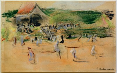 Tennis Court in Noordwijk by Max Liebermann