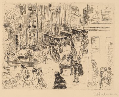 The Jewish Quarter in Amsterdam by Max Liebermann