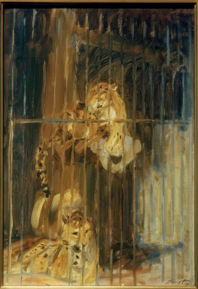 Two Leopards in a Cage by Max Slevogt