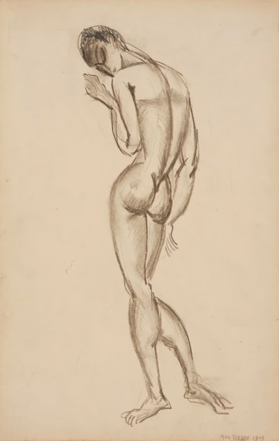 Female Nude, Back View by Max Weber