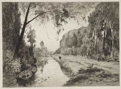 Canal at Pont Sainte-Maxence, c. 1878 by Maxime Lalanne