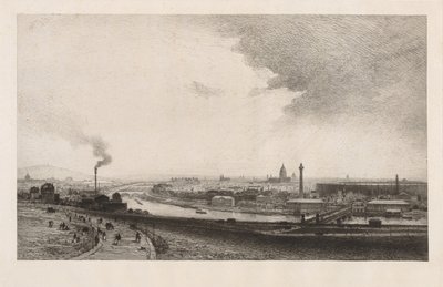Paris in 1867, View from the Trocadero by Maxime Lalanne