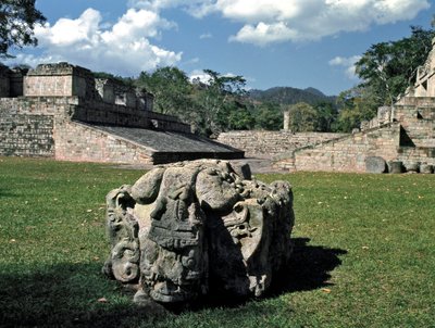The ballcourt and altar M, 378 AD by Mayan