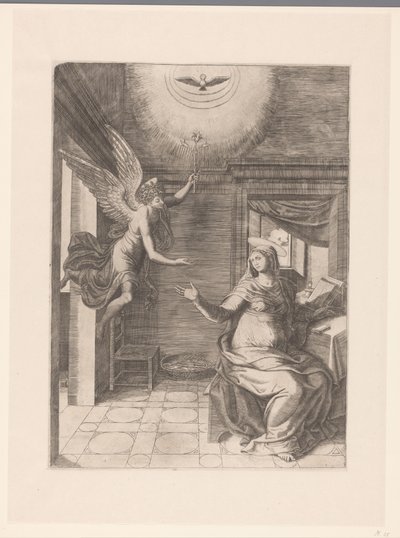 Annunciation by Meester van de Dobbelsteen