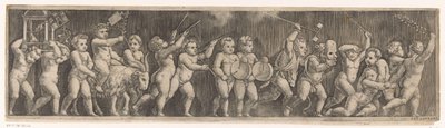 Frieze with Procession of Putti by Meester van de Dobbelsteen