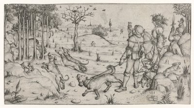 Deer Hunt by Meester van het Amsterdamse Kabinet