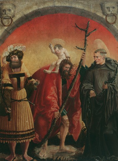 Saints Achatius, Christopher, and Leonard by Meister der Crispinuslegende