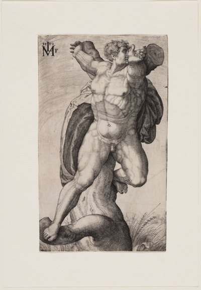 A Crucified Man (Haman) by Melchior Lorck