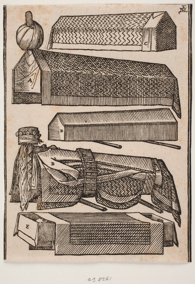 Five Turkish Coffins by Melchior Lorck