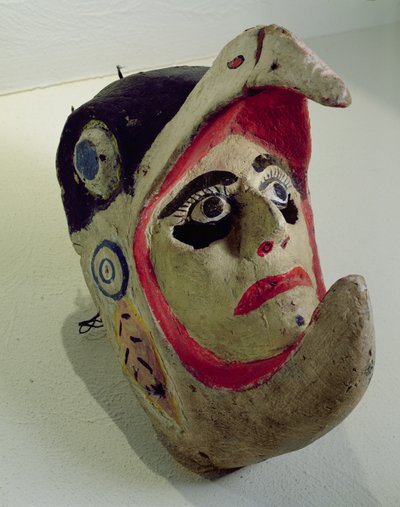 Eagle warrior mask by Mexican School