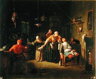 Tavern scene by Michel Ange Houasse