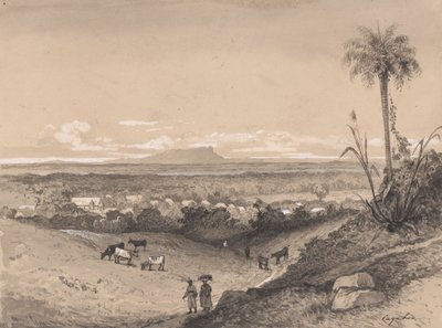 Village of Arima and Mount Tamana by Michel Jean Cazabon