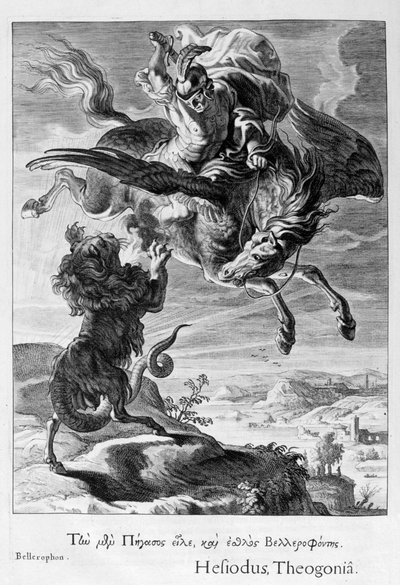 Bellerophon fights the Chimera by Michel de Marolles