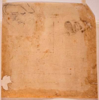 Perspective Studies and Banner by Michelangelo (after) Buonarroti
