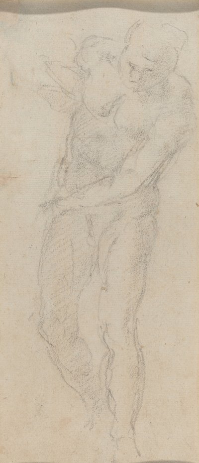 Male Nude (verso) by Michelangelo