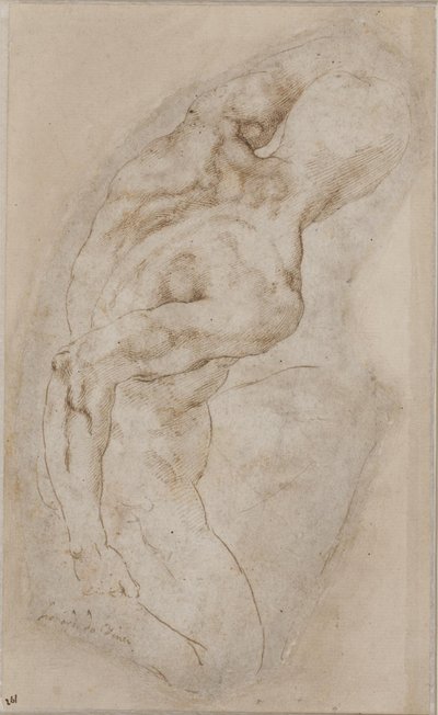 A Kneeling Youth Seen from Behind by Michelangelo Buonarroti
