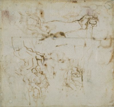 Page from a Sketch Book, c1490-1560 by Michelangelo Buonarroti