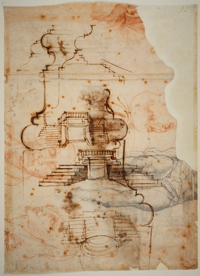 Plans for Stairs by Michelangelo Buonarroti