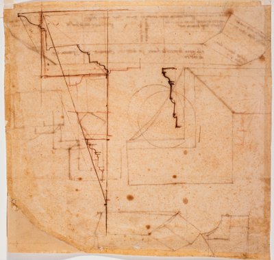 Profiles of entablature by Michelangelo Buonarroti